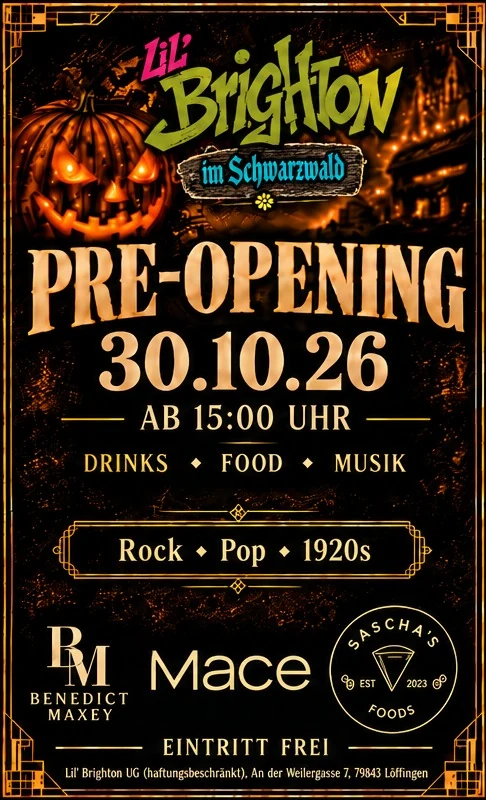 Lil&rsquo; Brighton pre-opening on 30 October 2026, event poster