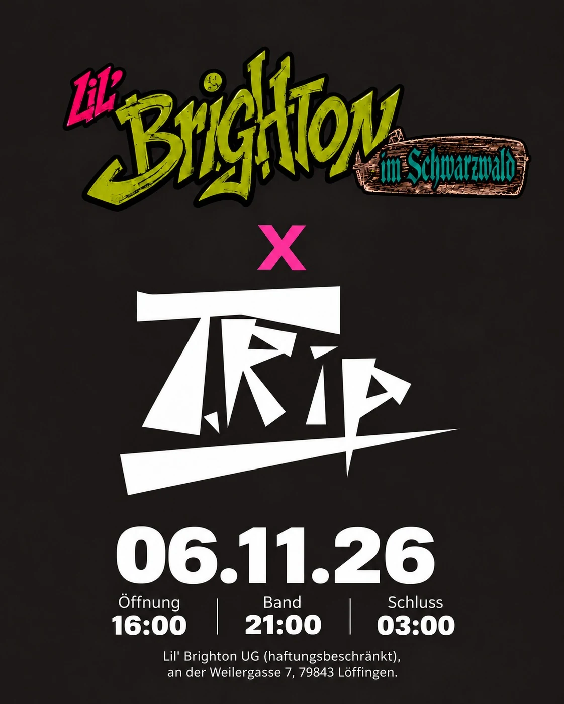 Lil&rsquo; Brighton &times; TR!P live band event on 6 November 2026