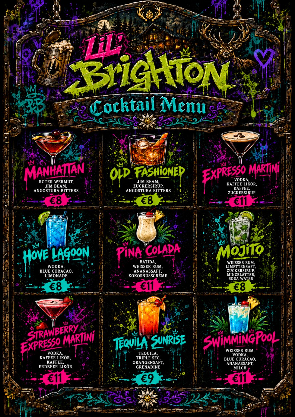 Cocktail menu artwork