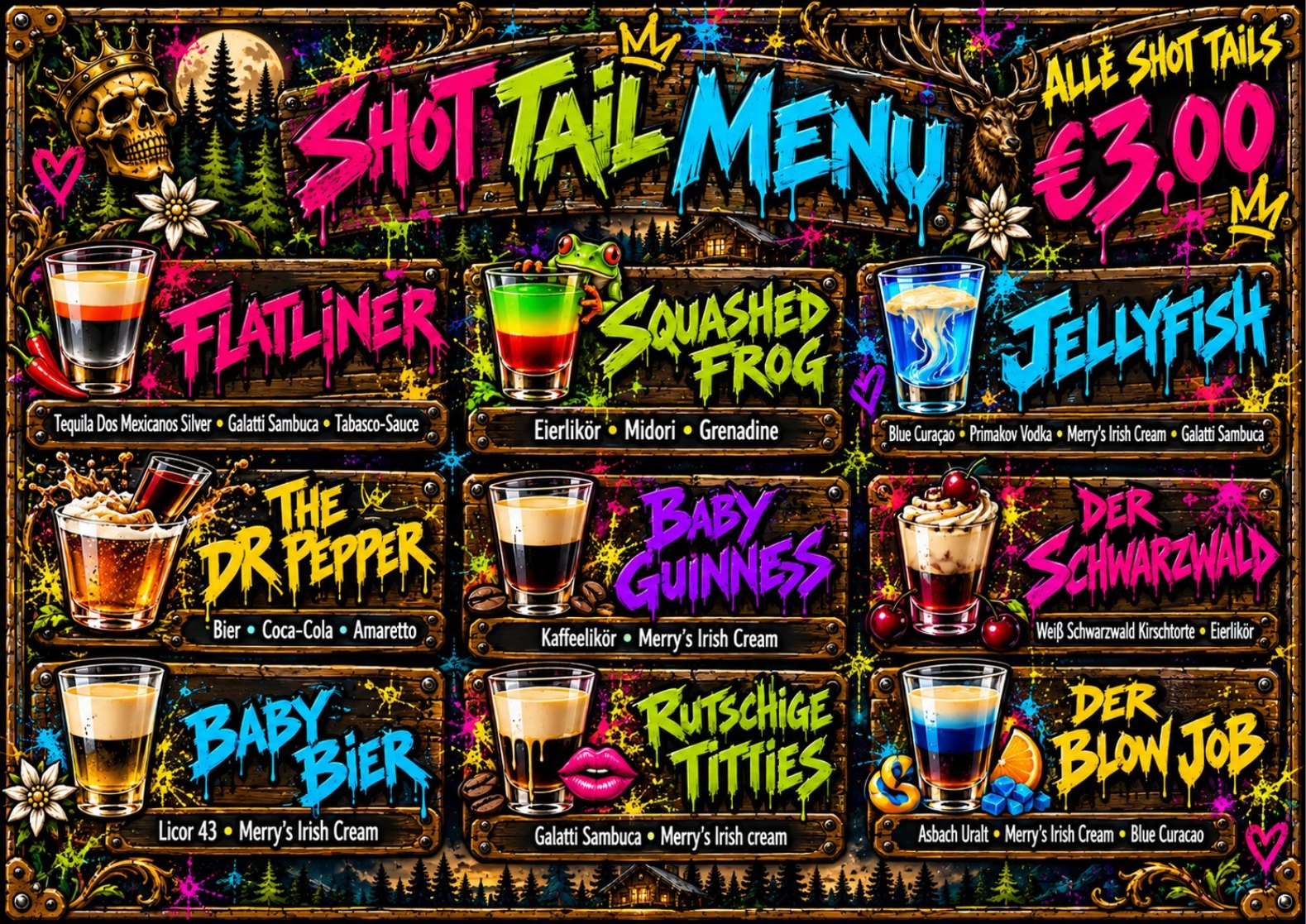 Shot-tail menu artwork